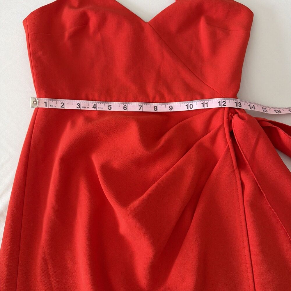 French Connection Womens Sz US 4 Whisper Faux Wrap Dress Red V-Neck Resort EUC - Picture 12 of 14